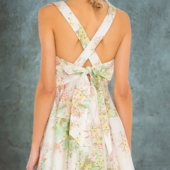 FREE PEOPLE Let The Sunshine In Cotton Strappy Sleeveless Back-Tie MiniDress NWT - Picture 2 of 15